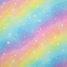 RAINBOW COTTON FABRIC Pastel Galaxy by Little Johnny Kids Children Dress Craft