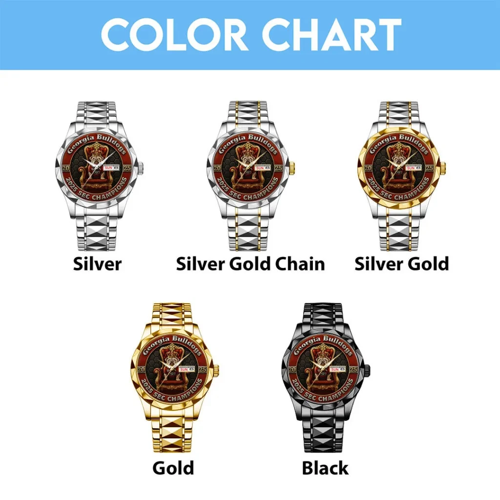 GA bulldogs Football 2025 Champions Alloy Luxury Quartz Watch