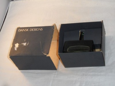 VINTAGE MCM DANSK JENS QUISTGAARD SMARAGDGRÜN BLOCKGLAS KERZENHALTER VERPACKT