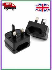 EU European Euro Europe 2-Pin To 3-Pin UK Travel Plug Socket Converter Adapter