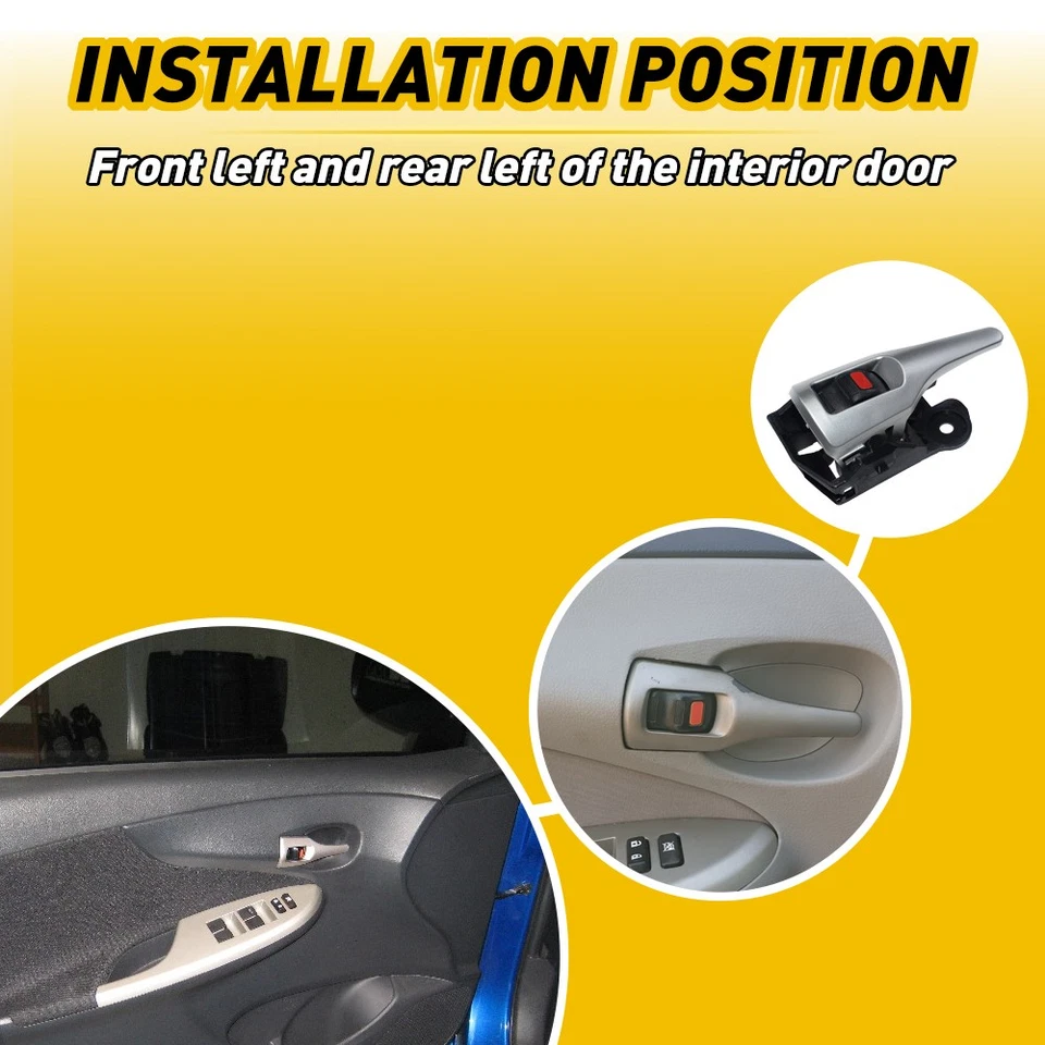 Front & Rear Left Inner Door Handle For 2009-2013 Toyota Corolla 6920612230B0 Foto 4 de 4