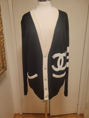Chanel Cashmere Knitted Loose Women's Cardigan Size 40