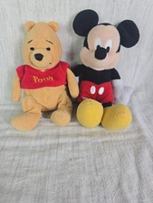 Mickey Mouse  Winnie the Pooh Stuffed Animals 9" Small Disney Plush Lot