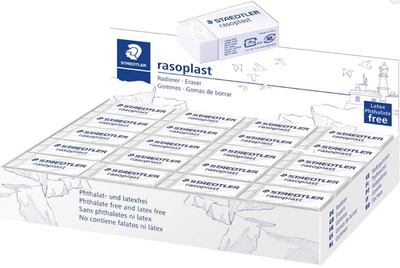 STAEDTLER 526 B40 Radierer rasoplast phtalat und latexfrei, 16 x 13 x 33 mm