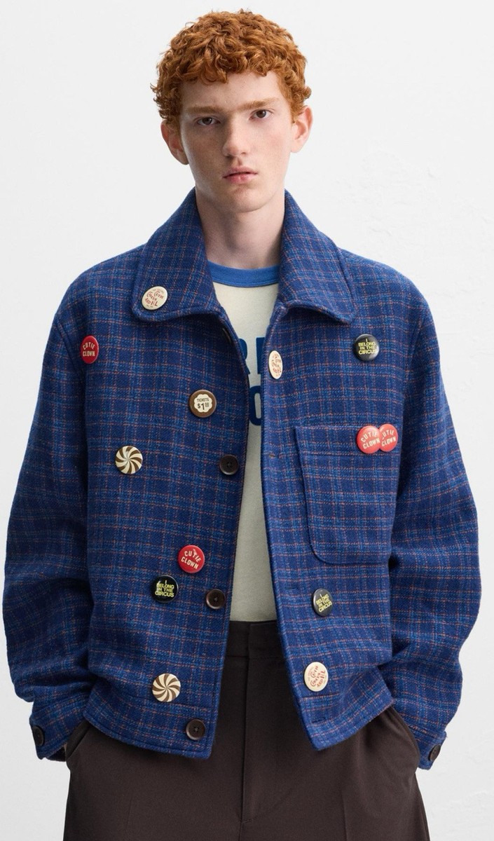 ZARA X HARRY LAMBERT チェック柄ジャケット Mサイズ ZARA X Harry Lambert Man CHECKERED JACKET BLUE. Size XL