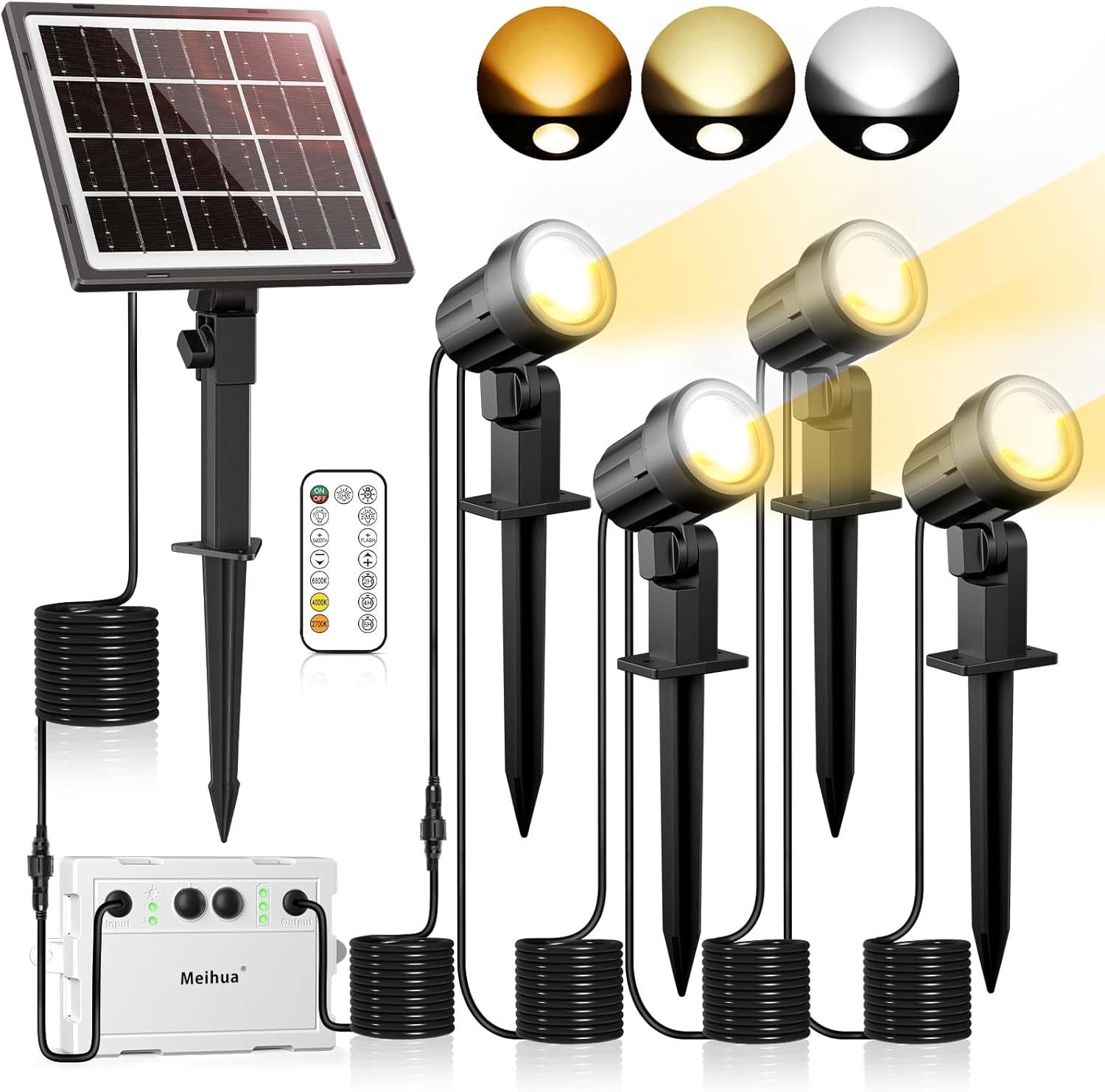 Faretti Solari Esterno 2700K 4000K 6000K Faretto Solare Con Telecomando IP66 Imp