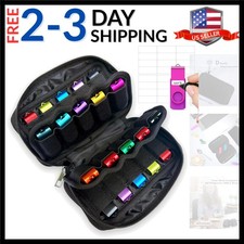USB Flash Drive Storage Case, 20 Slots Electronic Organizer, Black Carrying C...
