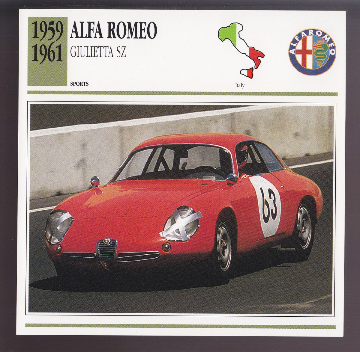 ミニカー #alfa romeo giulietta SZ #STREET1960RED Amazon | Detail Cars 1/43 ALFA ROMEO Giulietta Sprint 1960年