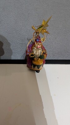 PRE-OWNED PAM SCHIFFLER MINIATURE PINECONE SANTA DRUMMER ORNAMENT - MIDWEST...