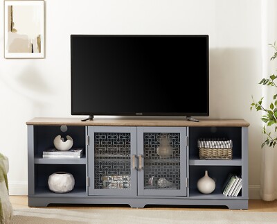Modern Farmhouse TV Stand Large Home Entertainment Console for TV Up to 80''