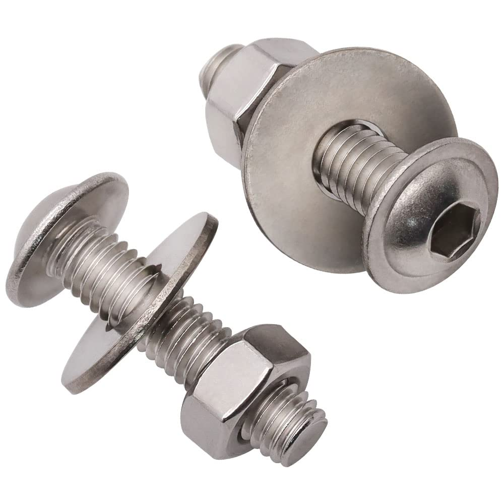 (100 Sets) M3-0.5 X 12Mm Flanged Washer Button Head Socket Cap Screws with M3-0.