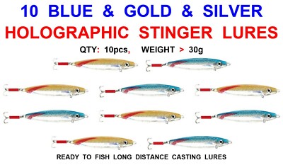 10 BLAU & GOLD STINGER KÖDER 30g WILD GROB MEERESANGELN SPINNER BARSCH MAKREREL