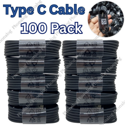 100x USB Type C Fast Charging Charger Cable For Samsung Galaxy S8 S9 S10 S20 S21