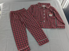 Plaid Santa Claus Long Sleeve Two Piece Pajama Set Size 5