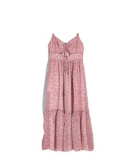Seersucker Keyhole Tiered Midi Dress in Cottage Garden.Super cute pink ishdress!