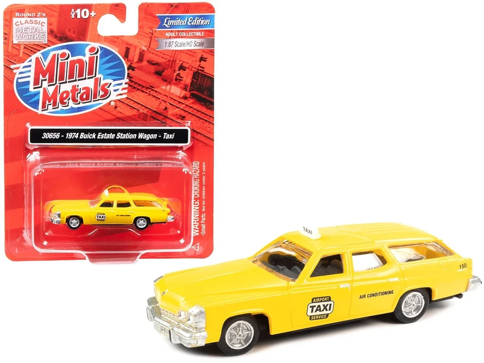 Buick Estate 1974 camioneta taxi amarillo modelo a escala 1/87 (HO) de Classic Met Foto 2 de 2