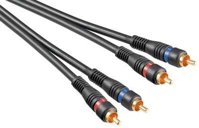1.5m Stereo Cinchkabel, doppelt geschirmt vergoldet, 2x Chinch RCA auf 2x Cinch