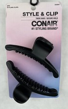 Conair Style  Clip Hair Clips Black 55964 Thick Hair 4 Inch 2 Pack
