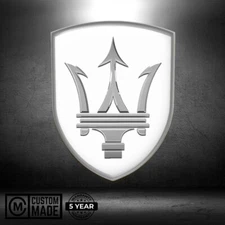 Maserati Sticker |  Fender Badge Decal | Side Logo Trunk Bumper Laptop etc.