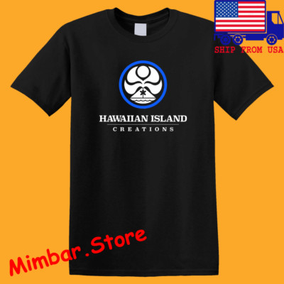 T-shirt Homme HIC Hawaiian Island Creations Noir - Tailles S à 5XL, 100% Coton, Neuf Avec étiquettes, Fabriqué Aux USA