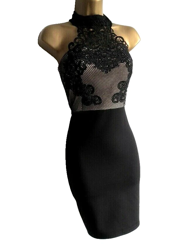 Halter lace hotsell bodycon dress