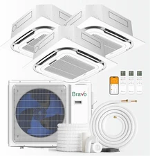 24000 BTU Tri Zone 9K+9K+9K BTU Ceiling Cassette Mini Split A/C and Heater