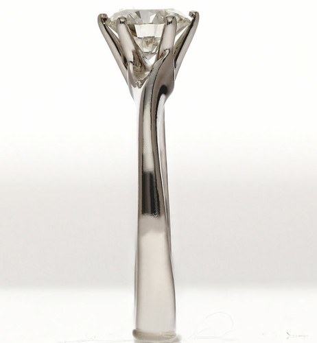 REDUCED 20% - VVS Diamond solitaire engagement ring 18K WG round .50CT Size 3.25 - Picture 5 of 9