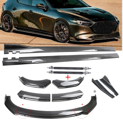 Carbon Fiber Front Bumper Lip Rear Splitter Spoiler For Mazda3 Mazda speed
