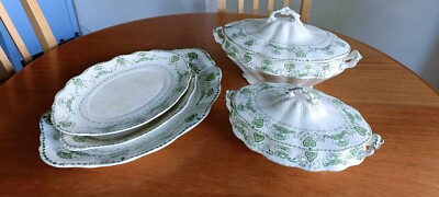 S.W. Dean Shamrock, Burslem England. Edwardian 7 Piece Serving Set