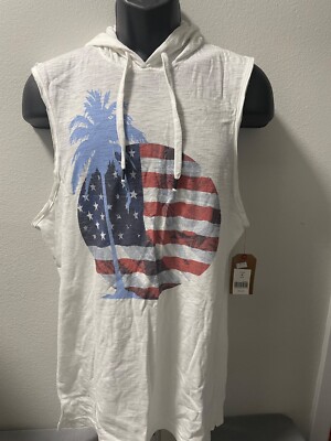 Men's Red Camel Pariot sleeveless Muscle shirt Size Med RED/WHITE/BLUE Tag. 2079