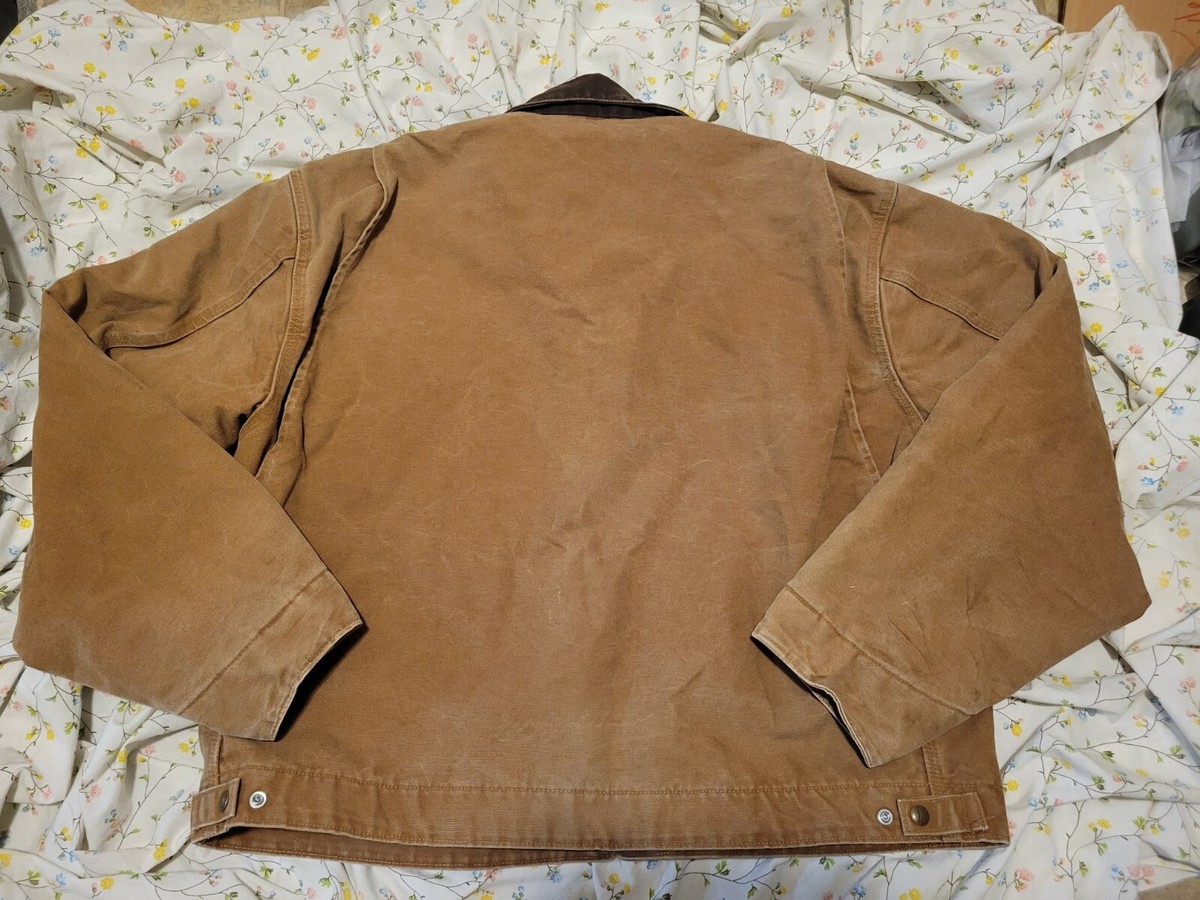 Carhartt Jacket Mens 2XL Brown Detroit Blanket Lined Duck Canvas