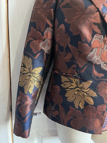 Women's Next Petite Blazer Navy Blue, Gold, Bronze and Copper Size UK 10 - Picture 12 of 24