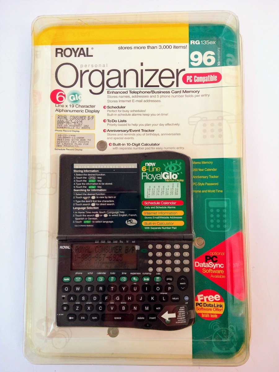 Royal Personal Organizer 3,000 Business LCD Display Electronic Glo