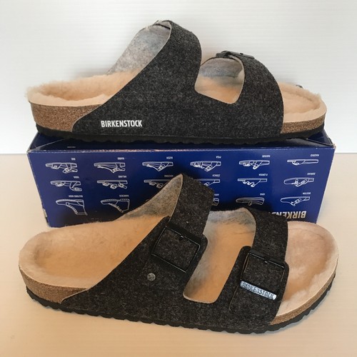 Sandali Birkenstock Arizona Rivet Slides Grigio Scuro Da Uomo 12 M - Foto 17 di 21