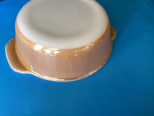 Fire King VTG Oval Peach Luster 1.5qt Casserole Dish #13 , with Glass Lid #407 - Picture 8 of 14