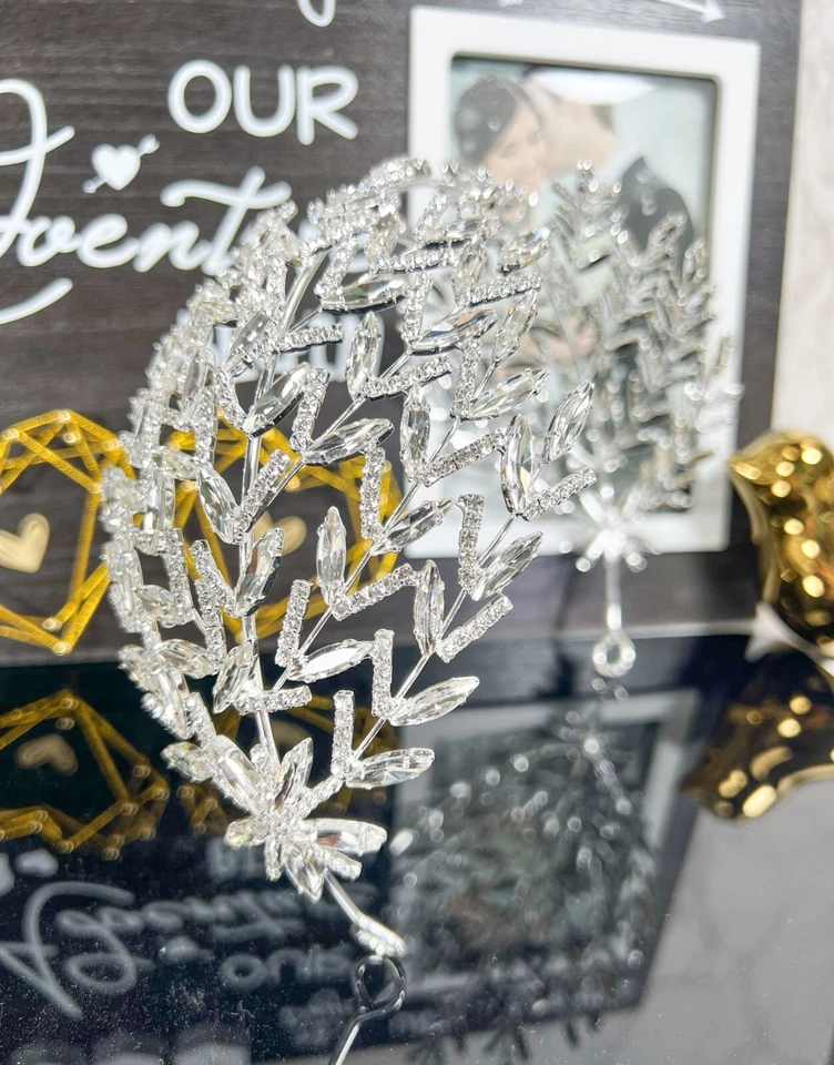 Wedding crystal hair vine, Crystal bridal silver headband, Goddess halo crown - Изображение 3 из 4