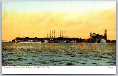 Lamberts Point Coal Piers Norfolk Virginia VA Unposted VINTAGE Postcard
