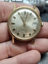 Timex Electric 1970 Gold Tone Mens Vintage 1970s Retro Watch