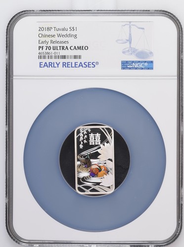 2018 Tuvalu Chinese Wedding 1oz Silver Coin NGC PF 70 UC ER OGP - 第 1/3 張圖片