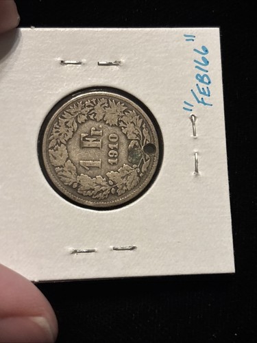 1910 Switzerland Franc “feb166” Circulated Silver Coin Holed Swiss Franc - Picture 14 of 19