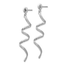 BRAND NEW Sterling Silver Polished and Textured Post Dangle Swirl Earrings VA45