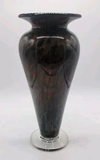 The Glass Forge Hand Blown Glass Signed, Dated 2004 Caldron Vase 10 inch
