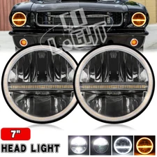For Ford Mustang 1965-1973 Pair 7inch LED Headlight Halo DRL HI-LO Beam DOT 200W