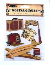 Rare NIP Sticko NOSTALGIQUES Stickers - Jolee's Boutique TRAVEL Sticker Collage