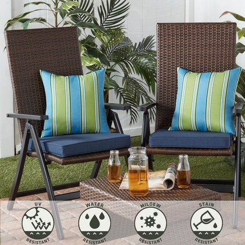 Greendale Home Fashions Outdoor 17-inch Square Throw Pillow, Set of 2, Belize... - Picture 4 of 6