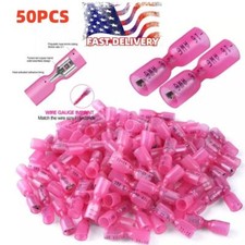 Gauge 22-16AWG Heat Shrink Red Spade Female Wire Connector Crimp Terminal 50pcs