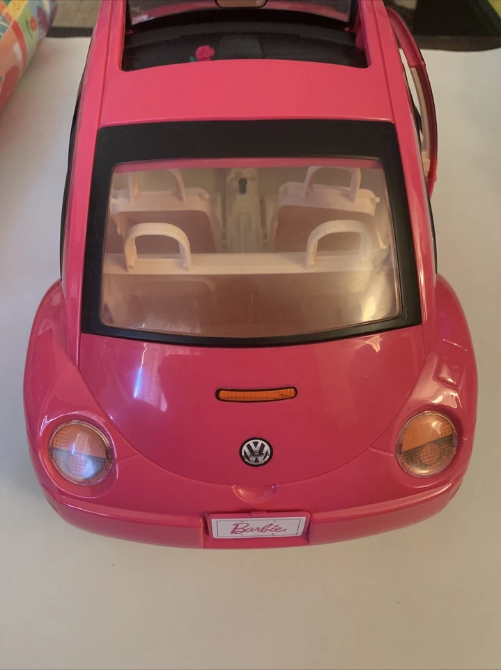 Barbie VW Volkswagen Beetle Bug Pink Car 2000 Mattel Foto 2 de 4