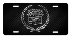 Custom Unique Retro Cadillac Vanity Aluminum License Plate Tag New Silver Black