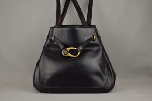 Bolso BALLY Vintage Clásico Martani Negro Cuero Genuino Raro Hecho en Italia - Imagen 3 de 16