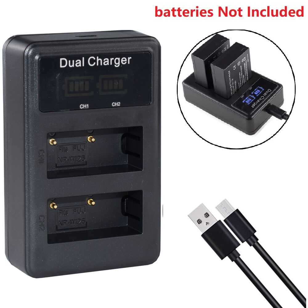 LED Dual Battery Charger for Fuji Fujifilm X100V XT3 XT100 X100F NP-W126S  W126